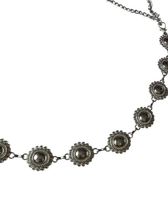 Vintage Silver Concho Belt Womens scalloped chain belt boho festival western main image 4